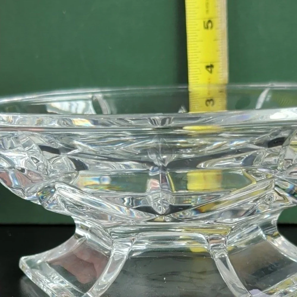 Gorham Lady Anne Crystal Vintage Pedestal Bowl Hexagon Footed Centerpiece 8.5in